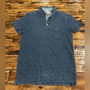 COPY - Faherty Men’s navy and white stripped shirt. S